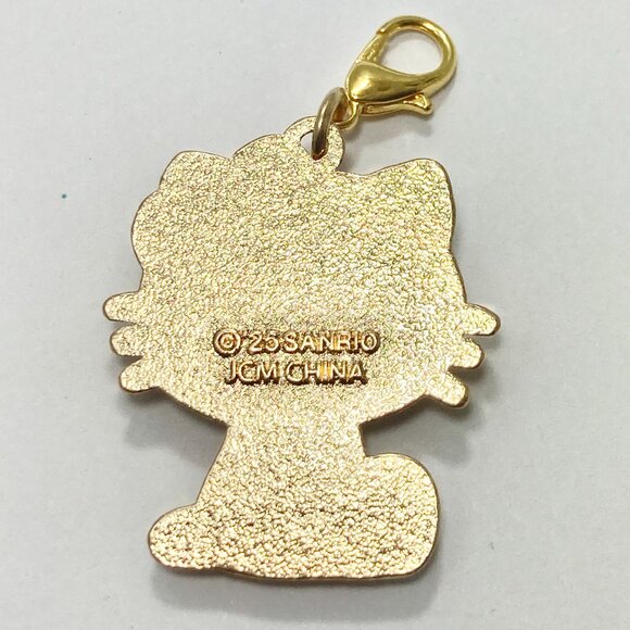 Hello Kitty Crystal Bling Charm Clip On Zipper Pull Bag Purse Red Bow Enamel - Picture 6 of 9